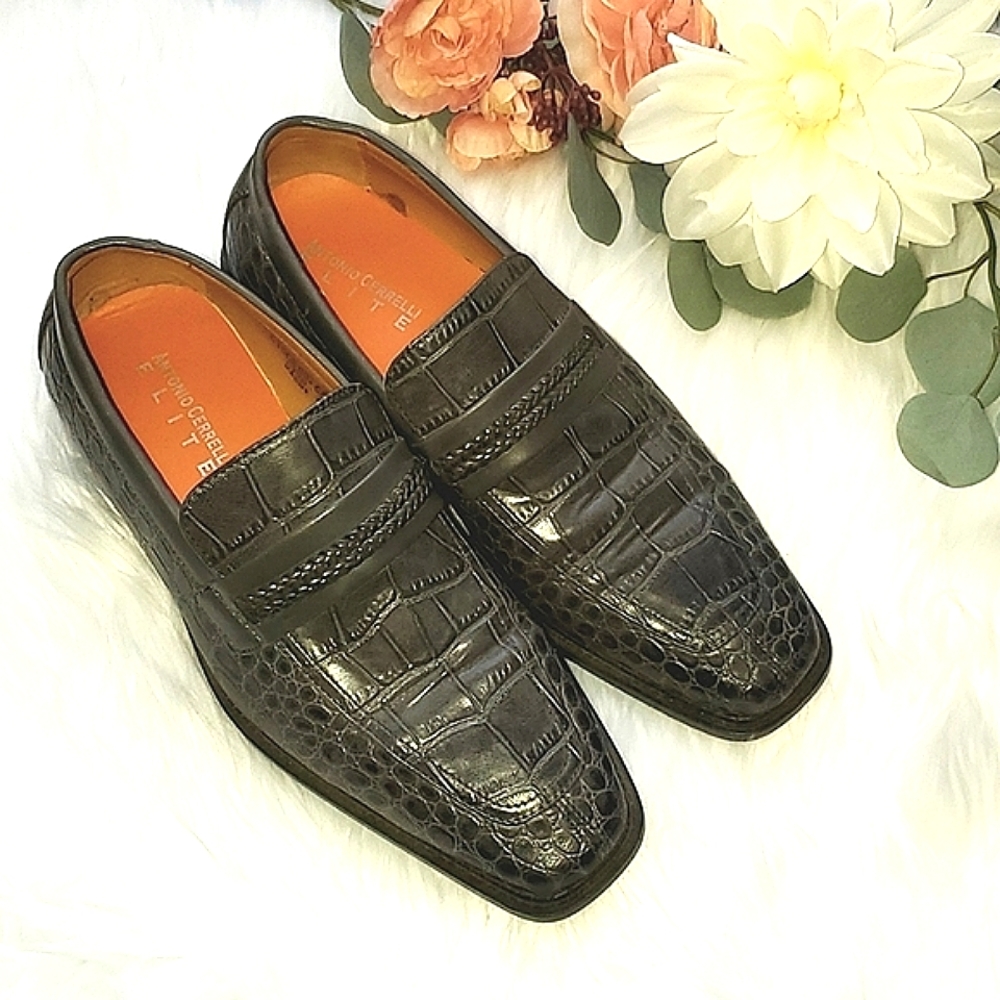 Antonio Cerrelli Elite Formal Dress Shoes Charcoal | Size 9